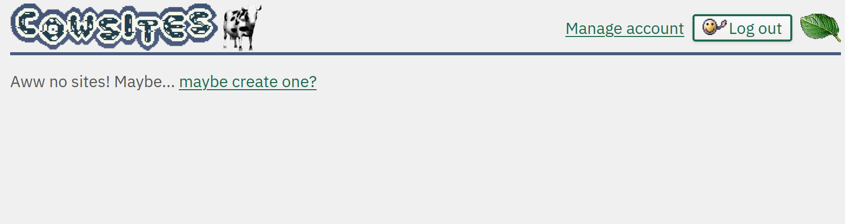 Screen after you login into a new account